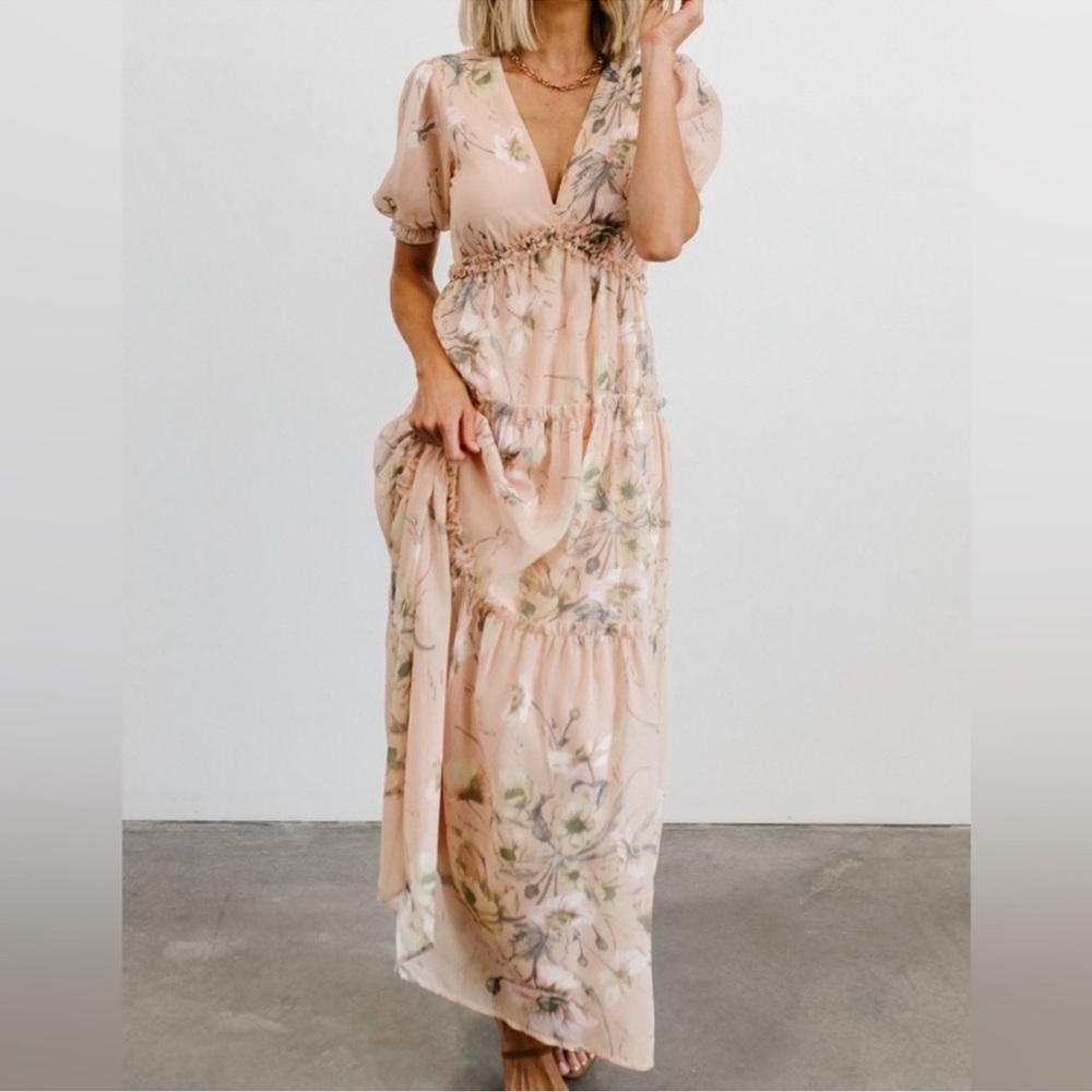 NWT BALTIC BØRN Santorini Blush Floral Maxi Dress